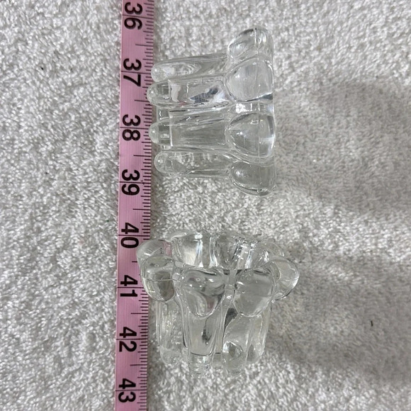 Vintage Clear Glass Candle Holders x2 - Picture 11 of 11